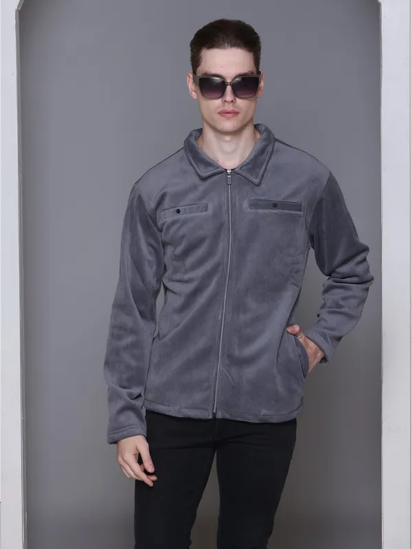 Grey_Fleece_Solid_Full_Sleeve_Collar_Neck_Sweatshirt_For_Men