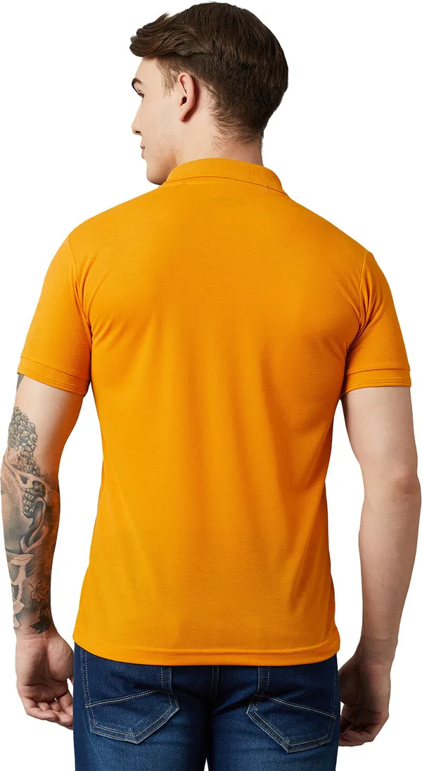Gold_Cotton_Blend_Solid_T-Shirt_For_Men