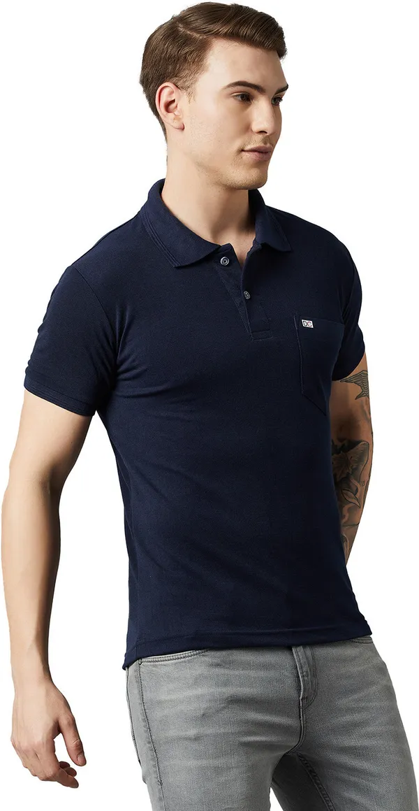 Dark_Blue_Cotton_Blend_Solid_T-Shirt_For_Men