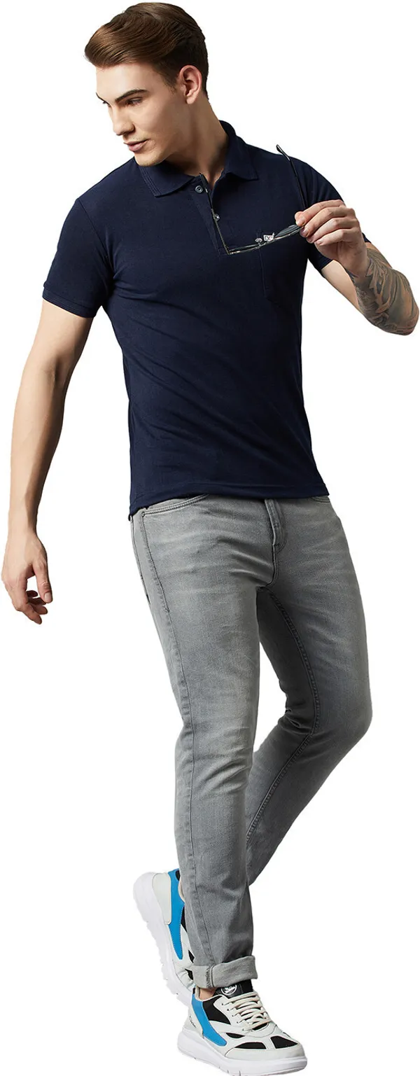 Dark_Blue_Cotton_Blend_Solid_T-Shirt_For_Men