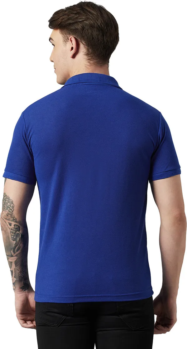 Blue_Cotton_Blend_Solid_T-Shirt_For_Men
