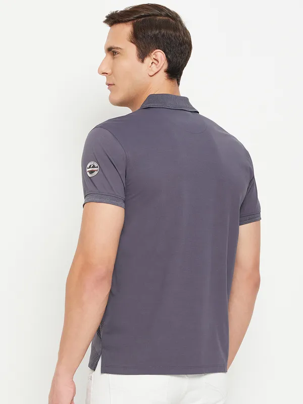 Purple_Cotton_Blend_Self_Design_T-Shirt_For_Men