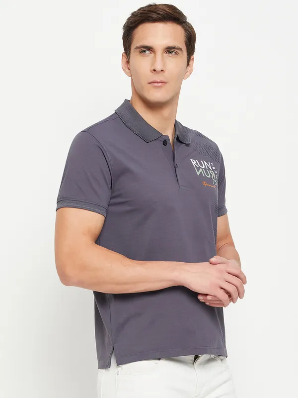Purple_Cotton_Blend_Self_Design_T-Shirt_For_Men