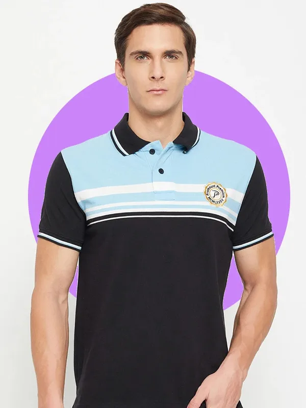 Black_Cotton_Blend_Colorblock_T-Shirt_For_Men