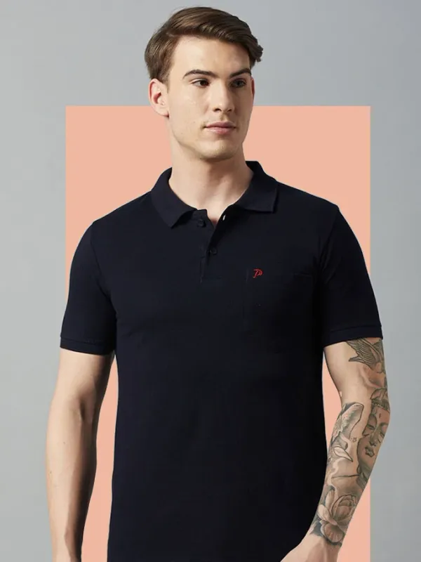 Navy_Blue_Cotton_Blend_Solid_T-Shirt_For_Men