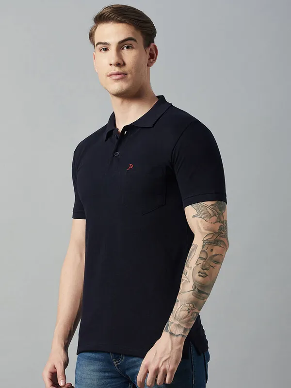Navy_Blue_Cotton_Blend_Solid_T-Shirt_For_Men