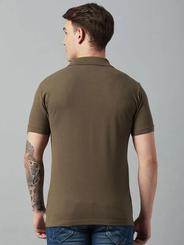 Dark_Green_Cotton_Blend_Solid_T-Shirt_For_Men