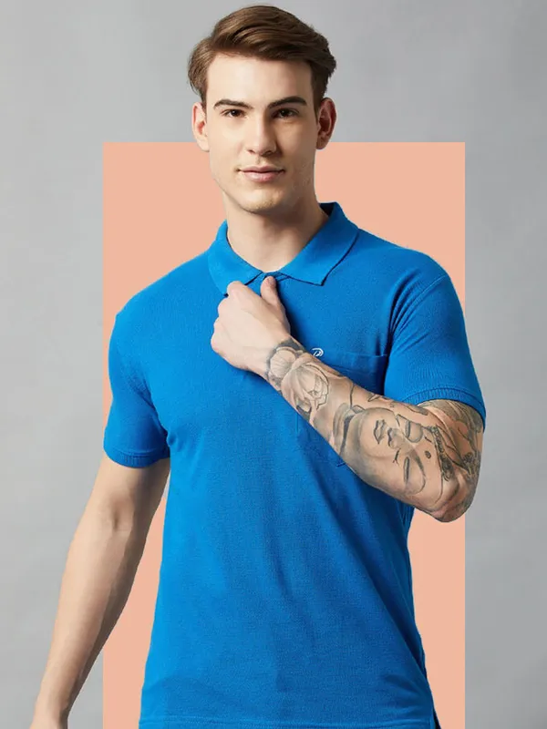 Dark_Blue_Cotton_Blend_Solid_T-Shirt_For_Men