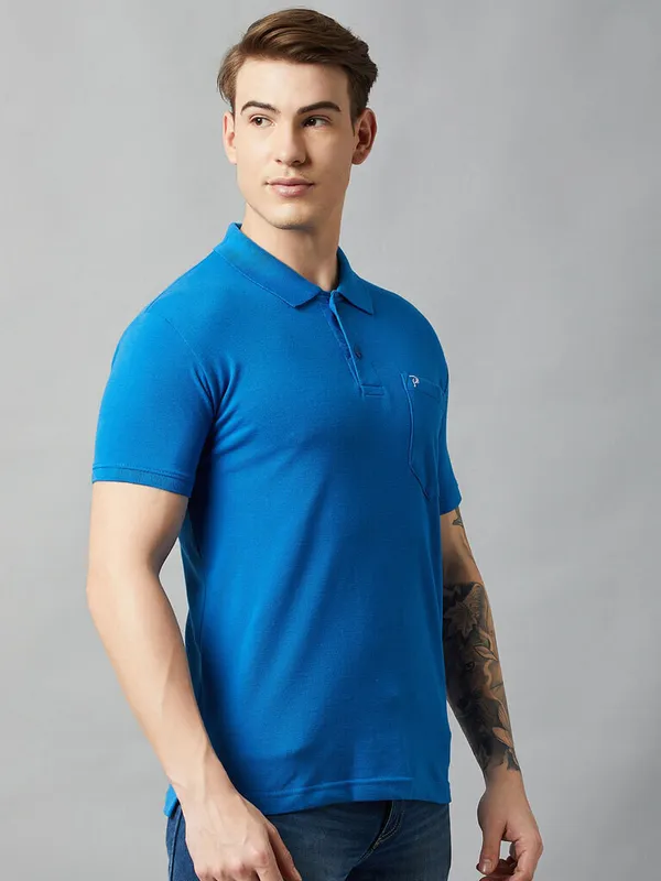 Dark_Blue_Cotton_Blend_Solid_T-Shirt_For_Men