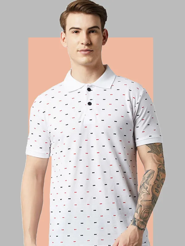 White_Cotton_Blend_Printed_T-Shirt_For_Men