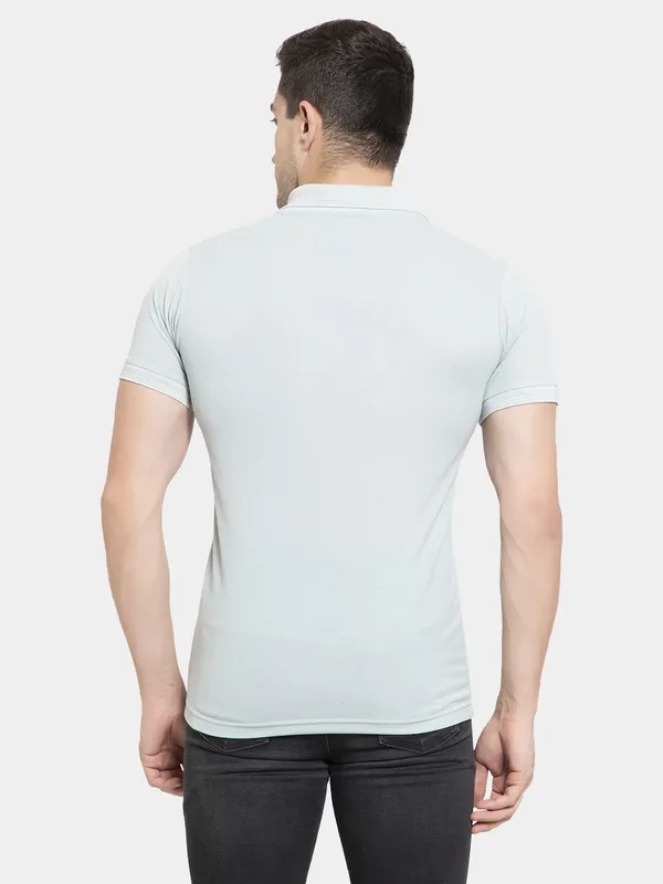 Light_Green_Cotton_Blend_Solid_T-Shirt_For_Men