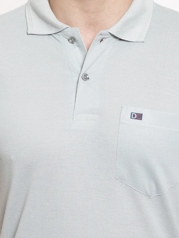Light_Green_Cotton_Blend_Solid_T-Shirt_For_Men