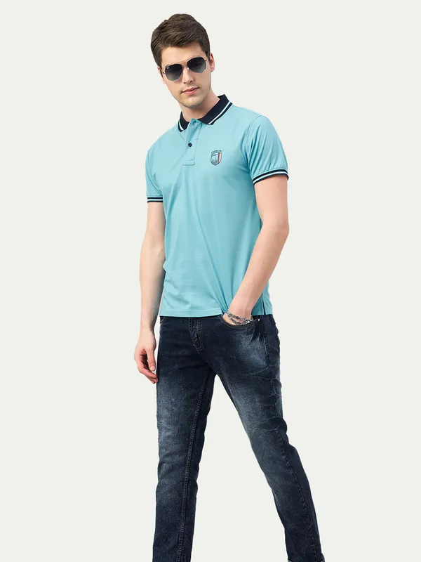 Purple_Cotton_Blend_Solid_T-Shirt_For_Men