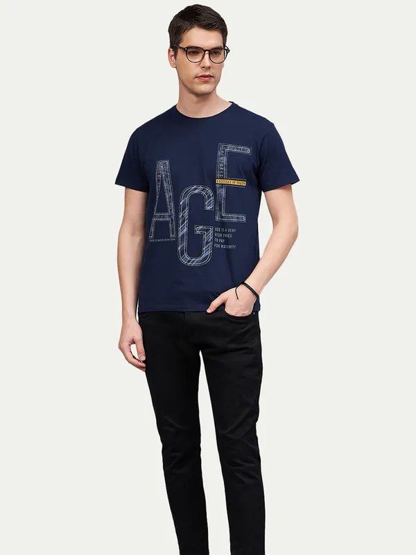 Navy_Blue_Cotton_Blend_Printed_T-Shirt_For_Men