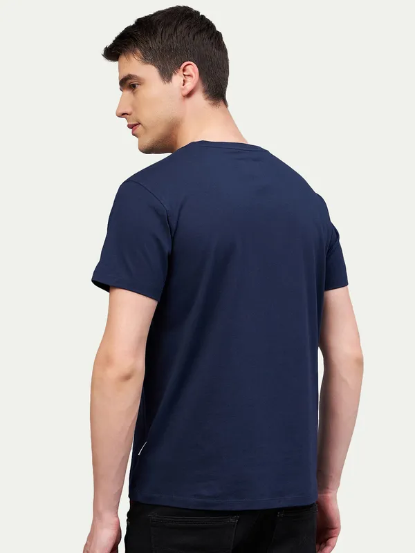 Navy_Blue_Cotton_Blend_Printed_T-Shirt_For_Men