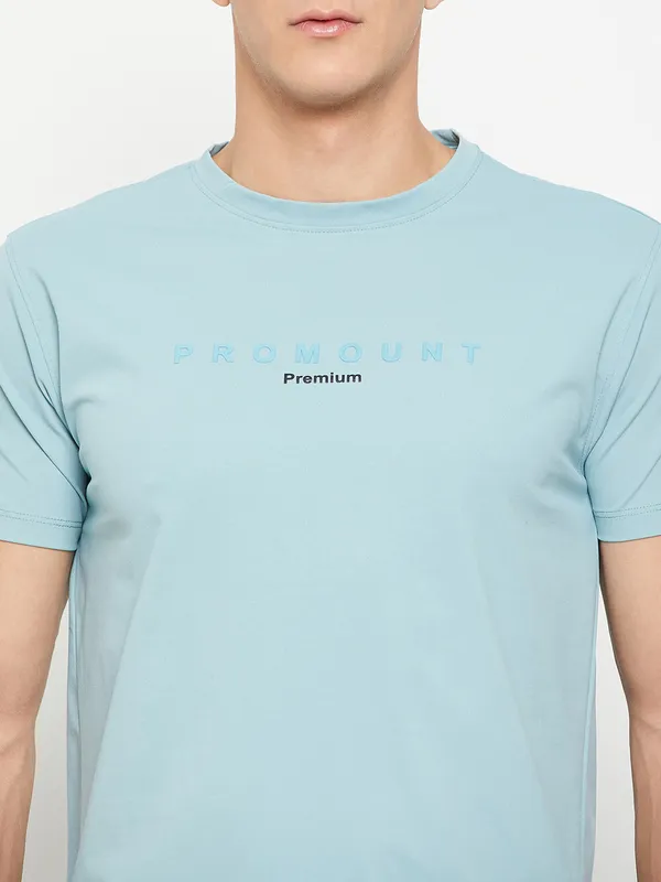 Light_Blue_Cotton_Blend_Solid_T-Shirt_For_Men