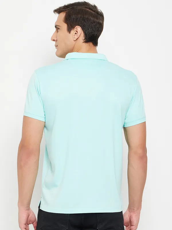 Light_Blue_Cotton_Blend_Solid_T-Shirt_For_Men