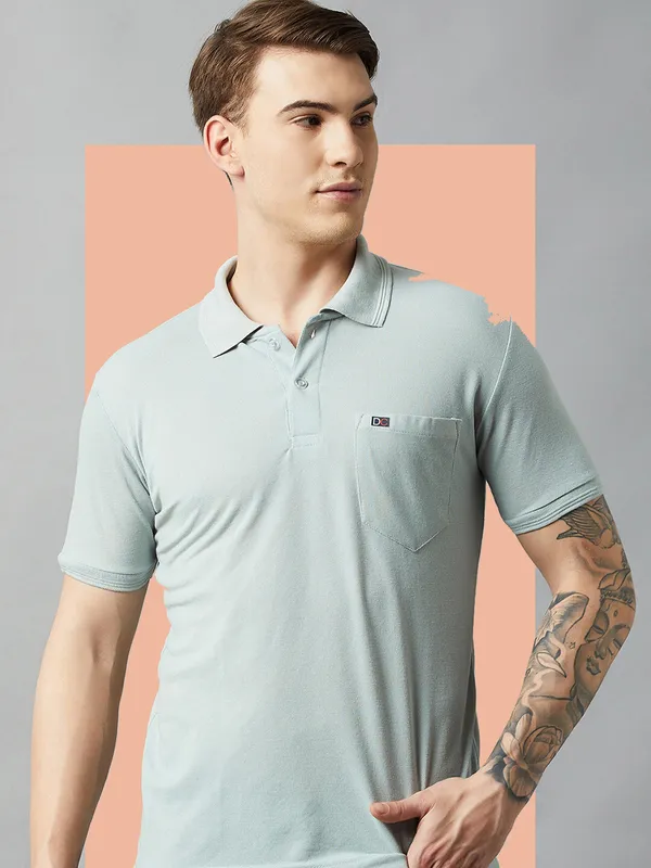 Grey_Cotton_Blend_Solid_T-Shirt_For_Men