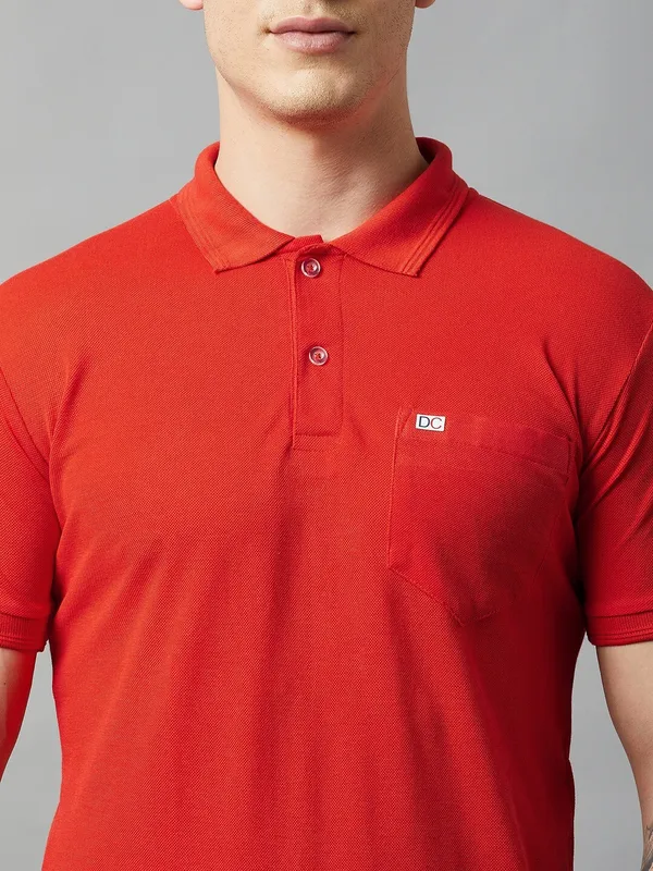 Red_Cotton_Blend_Solid_T-Shirt_For_Men
