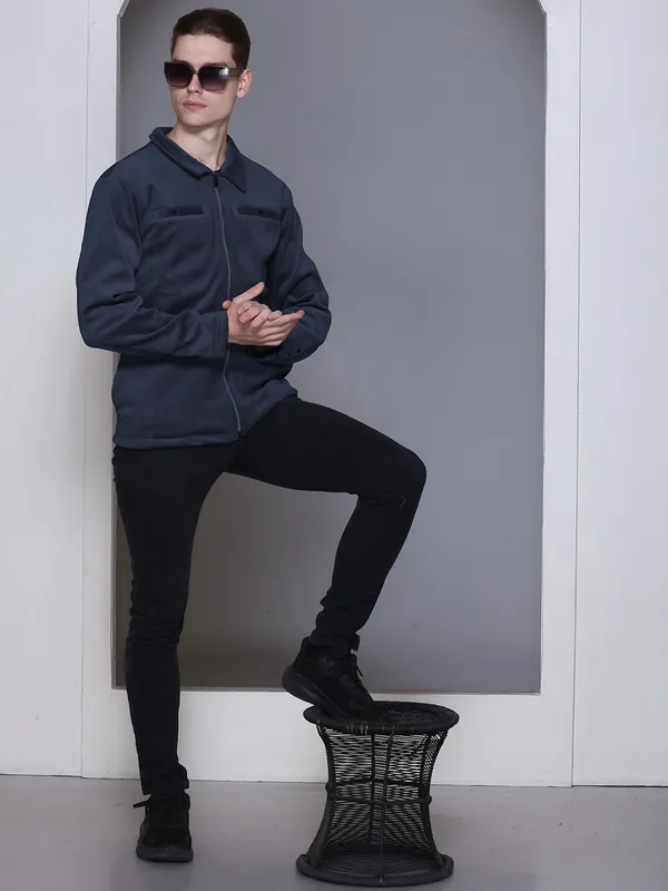 Navy_Fleece_Solid_Full_Sleeve_Collar_Neck_Sweatshirt_For_Men