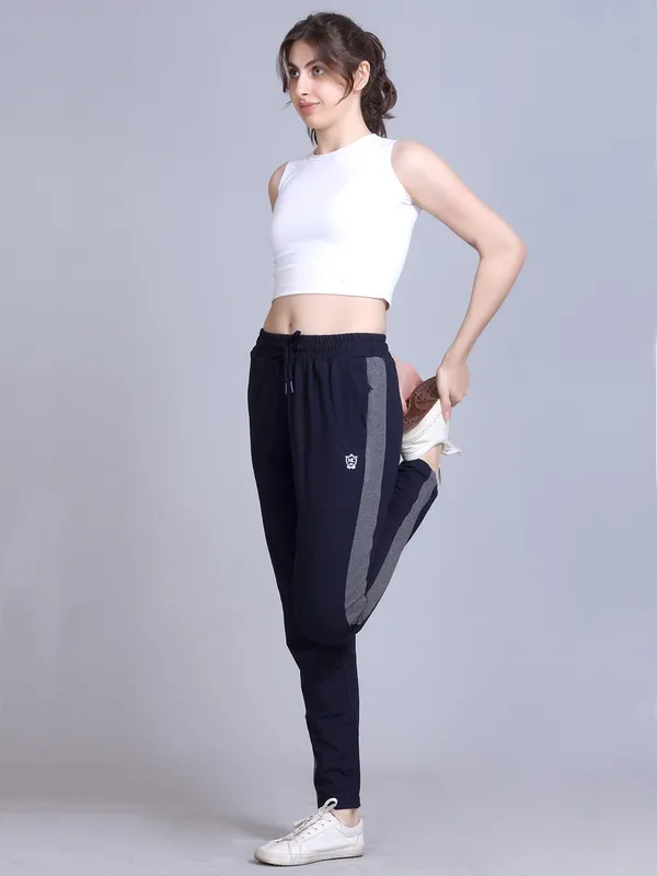 Dark_Blue_Cotton_Blend_Striped_Track_Pant_For_Women