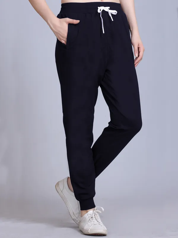 Dark_Blue_Cotton_Blend_Solid_Track_Pant_For_Women