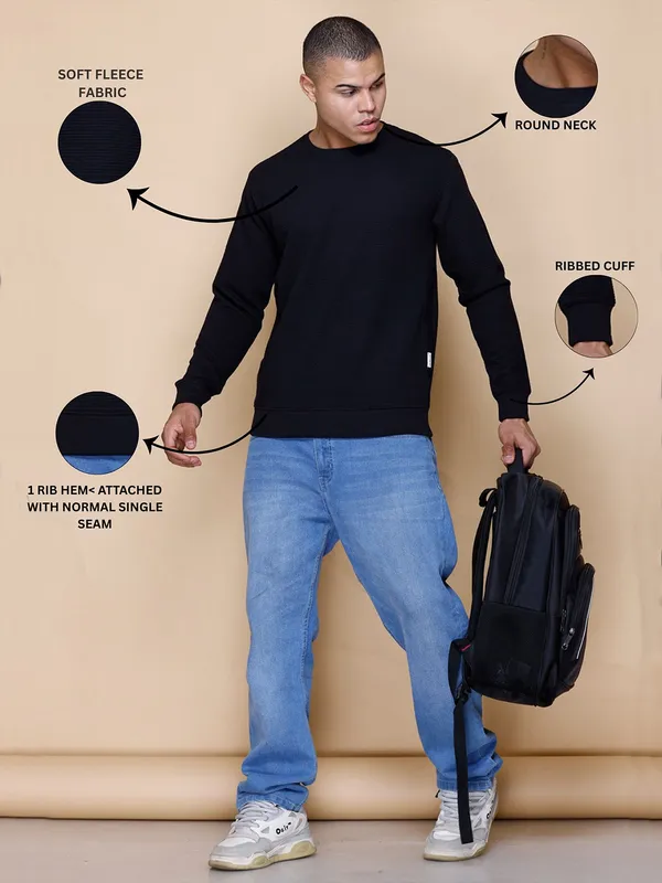 Black_Cotton_Blend_Solid_Full_Sleeve_Round_Neck_Sweatshirt_For_Men