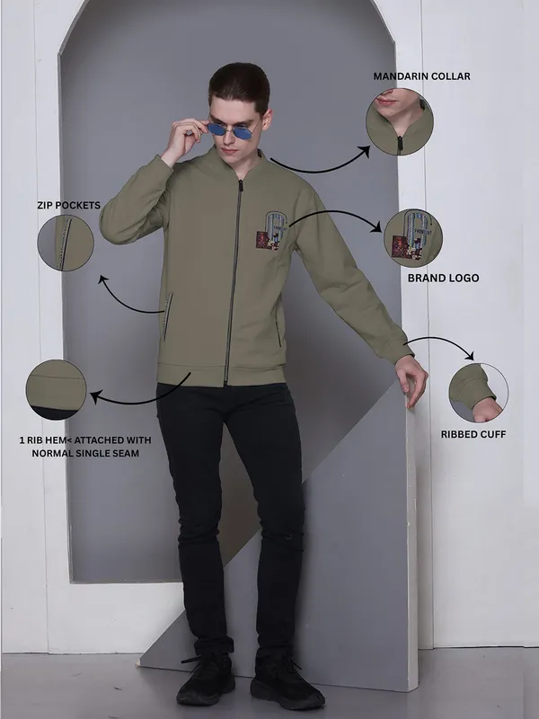 Green_Cotton_Blend_Solid_Full_Sleeve_Mandarin_Collar_Neck_Sweatshirt_For_Men
