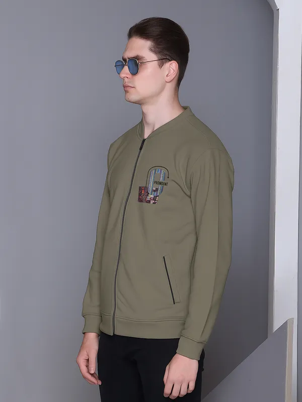Green_Cotton_Blend_Solid_Full_Sleeve_Mandarin_Collar_Neck_Sweatshirt_For_Men