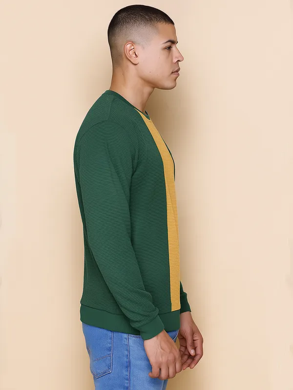 Green_Cotton_Blend_Printed_Full_Sleeve_Round_Neck_Sweatshirt_For_Men