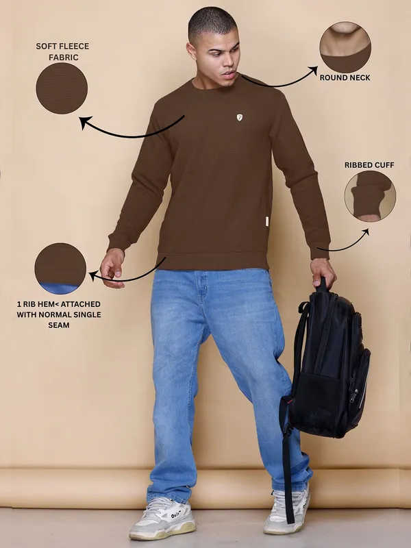 Brown_Cotton_Blend_Solid_Full_Sleeve_Round_Neck_Sweatshirt_For_Men