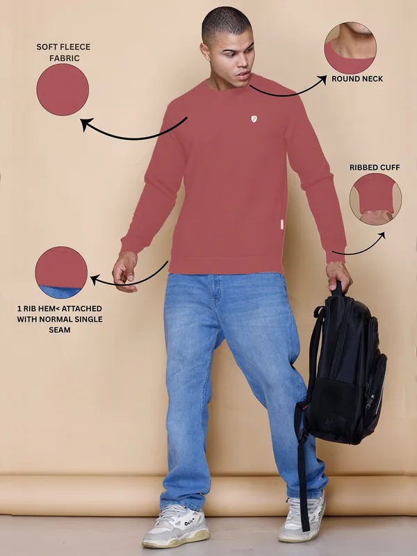Pink_Cotton_Blend_Solid_Full_Sleeve_Round_Neck_Sweatshirt_For_Men