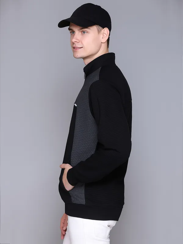 Black_Cotton_Blend_Solid_Full_Sleeve_High_Neck_Sweatshirt_For_Men