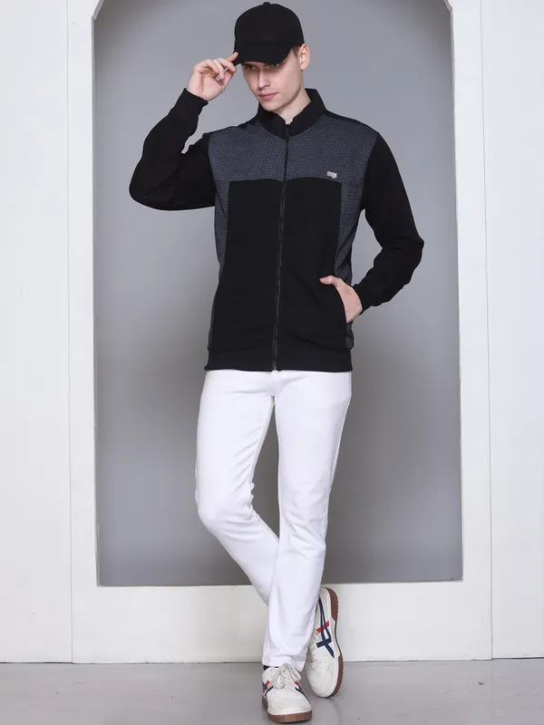 Black_Cotton_Blend_Solid_Full_Sleeve_High_Neck_Sweatshirt_For_Men