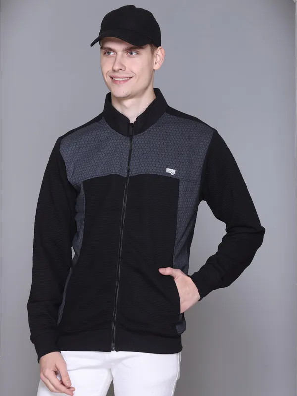 Black_Cotton_Blend_Solid_Full_Sleeve_High_Neck_Sweatshirt_For_Men
