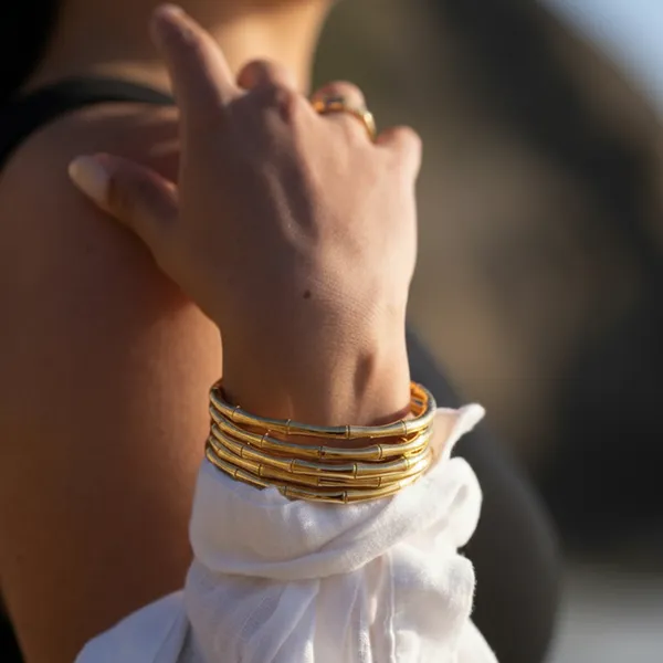18K_Gold_Plated_Bamboo_Bracelet