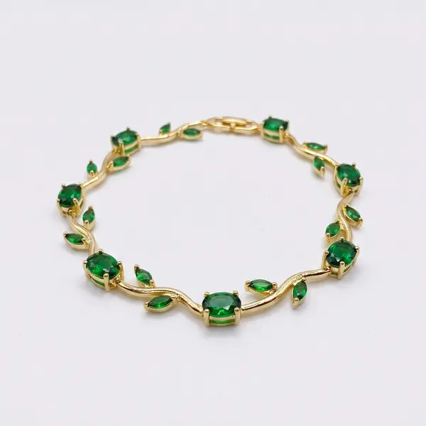 Tulip_Vine_in_Emerald_18K_Gold_Plated_Links_Bracelet