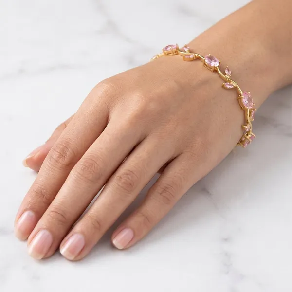Tulip_Vine_in_Pink_Stone_18K_Gold_Plated_Links_Bracelet