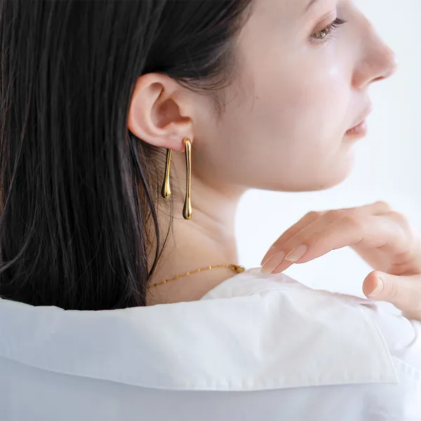 22K_Gold_Plated_Molten_Droplets_Twin_Drop_Earrings