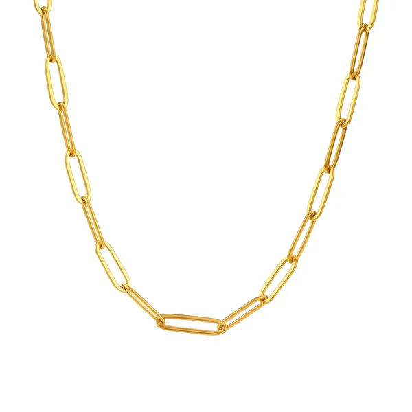 18K_Gold_Plated_Paperclip_Links_Chain_Necklace__For_Women