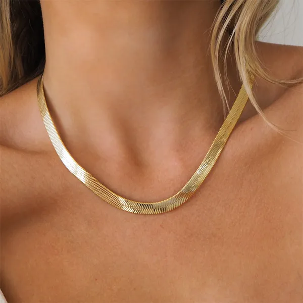18K_Gold_Plated_Eternal_Snake_Chain_Necklace_For_Women