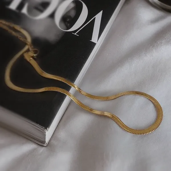 18K_Gold_Plated_Eternal_Snake_Chain_Necklace_For_Women