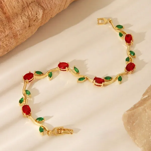 Tulip_Vine_in_Ruby_&_Emerald_18K_Gold_Plated_Links_Bracelet