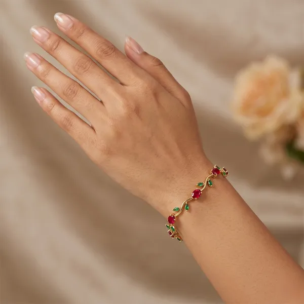Tulip_Vine_in_Ruby_&_Emerald_18K_Gold_Plated_Links_Bracelet