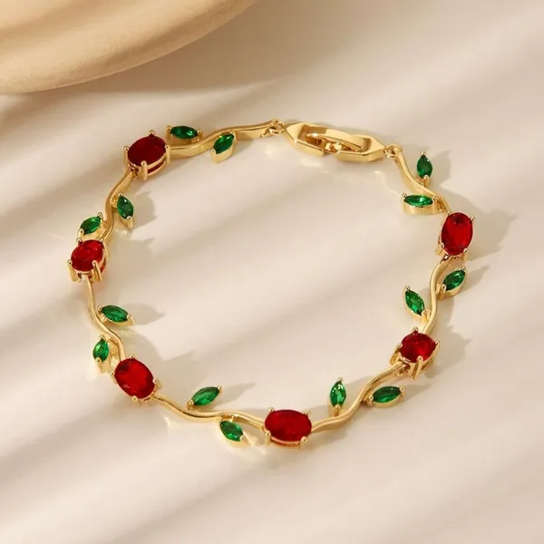 Tulip_Vine_in_Ruby_&_Emerald_18K_Gold_Plated_Links_Bracelet