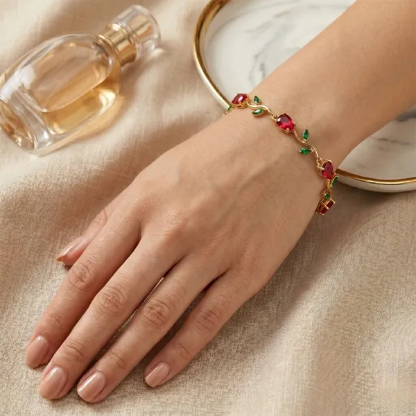 Tulip_Vine_in_Ruby_&_Emerald_18K_Gold_Plated_Links_Bracelet