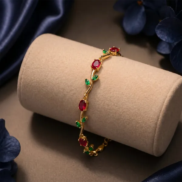 Tulip_Vine_in_Ruby_&_Emerald_18K_Gold_Plated_Links_Bracelet