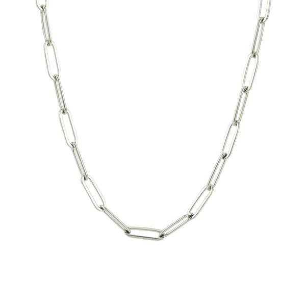 Silver_Paperclip_Links_Chain_Necklace__For_Women
