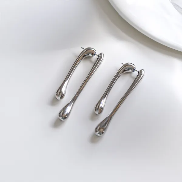 Silver_Molten_Droplets_Twin_Drop_Earrings