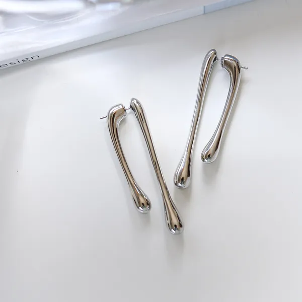 Silver_Molten_Droplets_Twin_Drop_Earrings